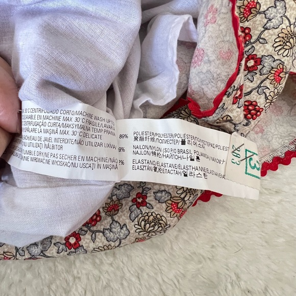 Sardon Girl’s Floral & Red Corduroy Autumn Party  Dress Sz 4Yrs - Picture 10 of 10